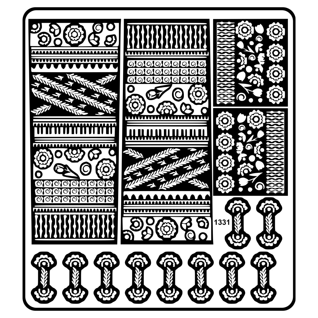 Floral And Leaf Mehndi Stencil Sticker With Traditional Patterns For Hands And Fingers Full Bride Design