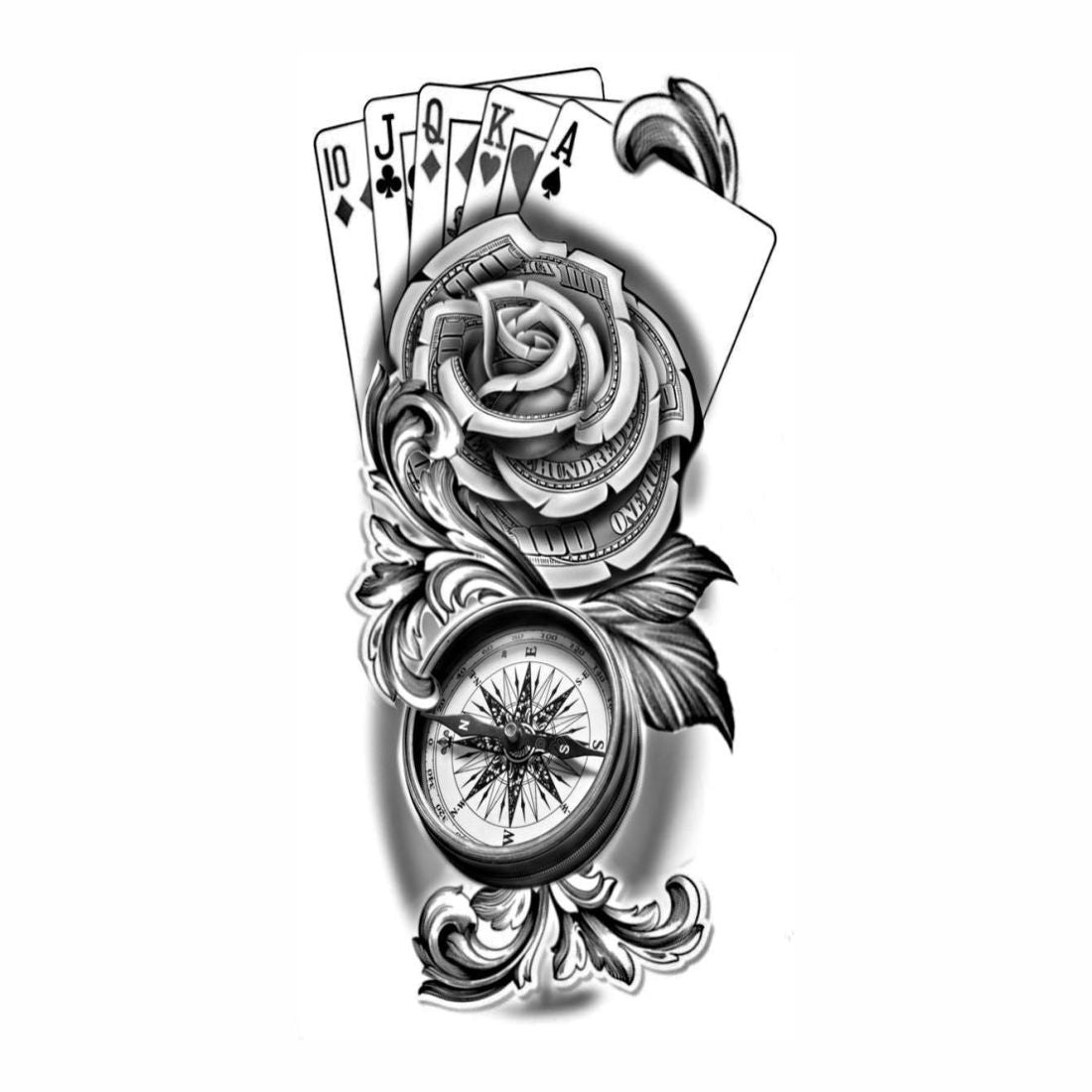 Temporary Tattoowala Teen Patti Flower Tattoo on Hand Waterproof Temporary Body Tattoo