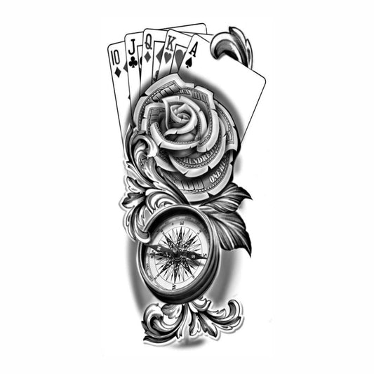 Temporary Tattoowala Teen Patti Flower Tattoo on Hand Waterproof Temporary Body Tattoo