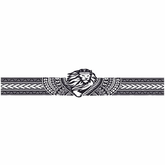 Temporary Tattoowala Lion With Strip Design Hand Band Temporary Tattoo on Hand For Men and Woman Tattoo