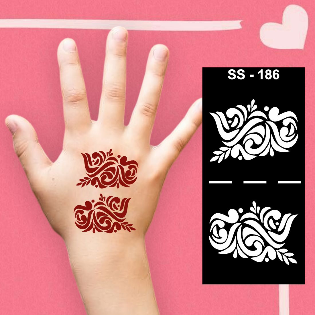 Leaf and Flower Art Stencil for Kids Hand Mehndi Designs Kids can decorate notebooks, drawings, or school projects with Stencil stickers