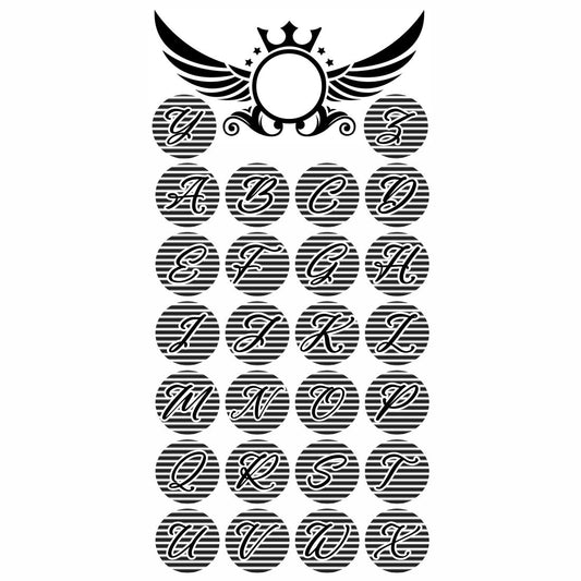 Temporary Tattoowala Black Name Alphabet With Wing Circle Design Temporary Tattoo For Men and Woman Tattoo
