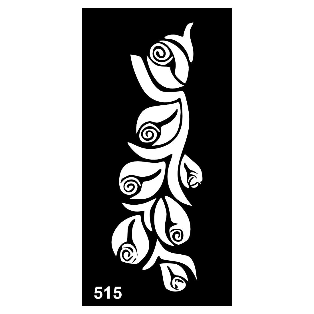 Henna Art Stencil Sticker Pack with Bold, Curvy, and Swirl Patterns for Creative Use