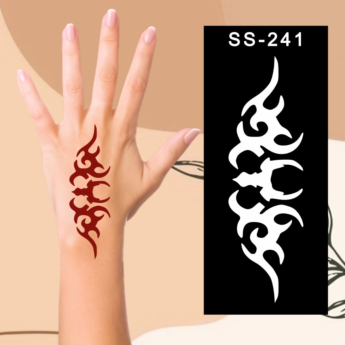 Floral Mehndi Stencil for Children’s Drawing and Craft Kids can decorate notebooks, drawings, or school projects with Stencil stickers