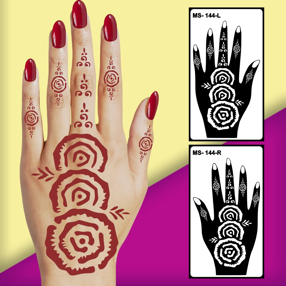 Bold and Beautiful Mehndi Stencil Sticker for Stylish Brides Easy to Apply & Perfect for All Occasions