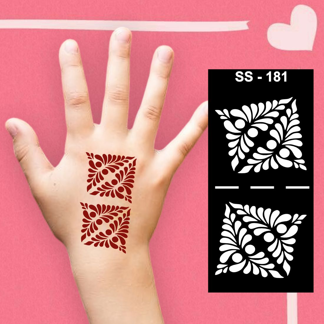 Mehndi Practice Stencil with Fun Elements for Artistic Boys and Girls Kids can decorate notebooks, drawings, or school projects with Stencil stickers