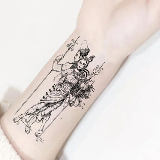 Temporary Tattoowala Shiv With Parwati Temporary Tattoo for Men and Women Waterproof Sticker