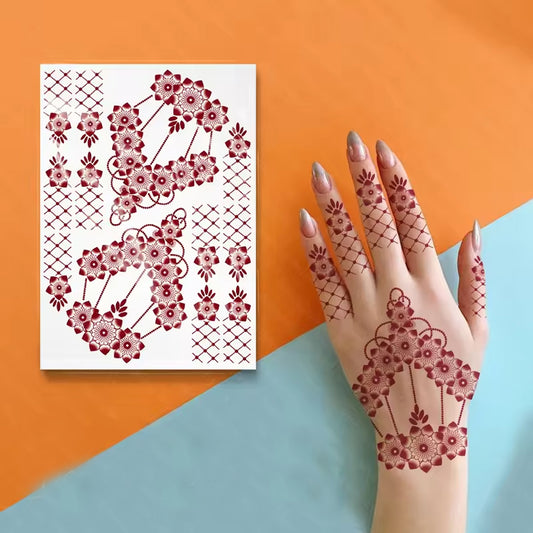 Mandala Flower Design Full Hand Mehndi Tattoo Sticker For Girls And Women Temporary Mehndi Tattoo Sticker