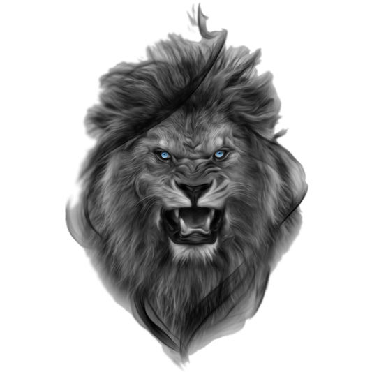 New Black Lion Roar Tattoo Waterproof Temporary Body Tattoo