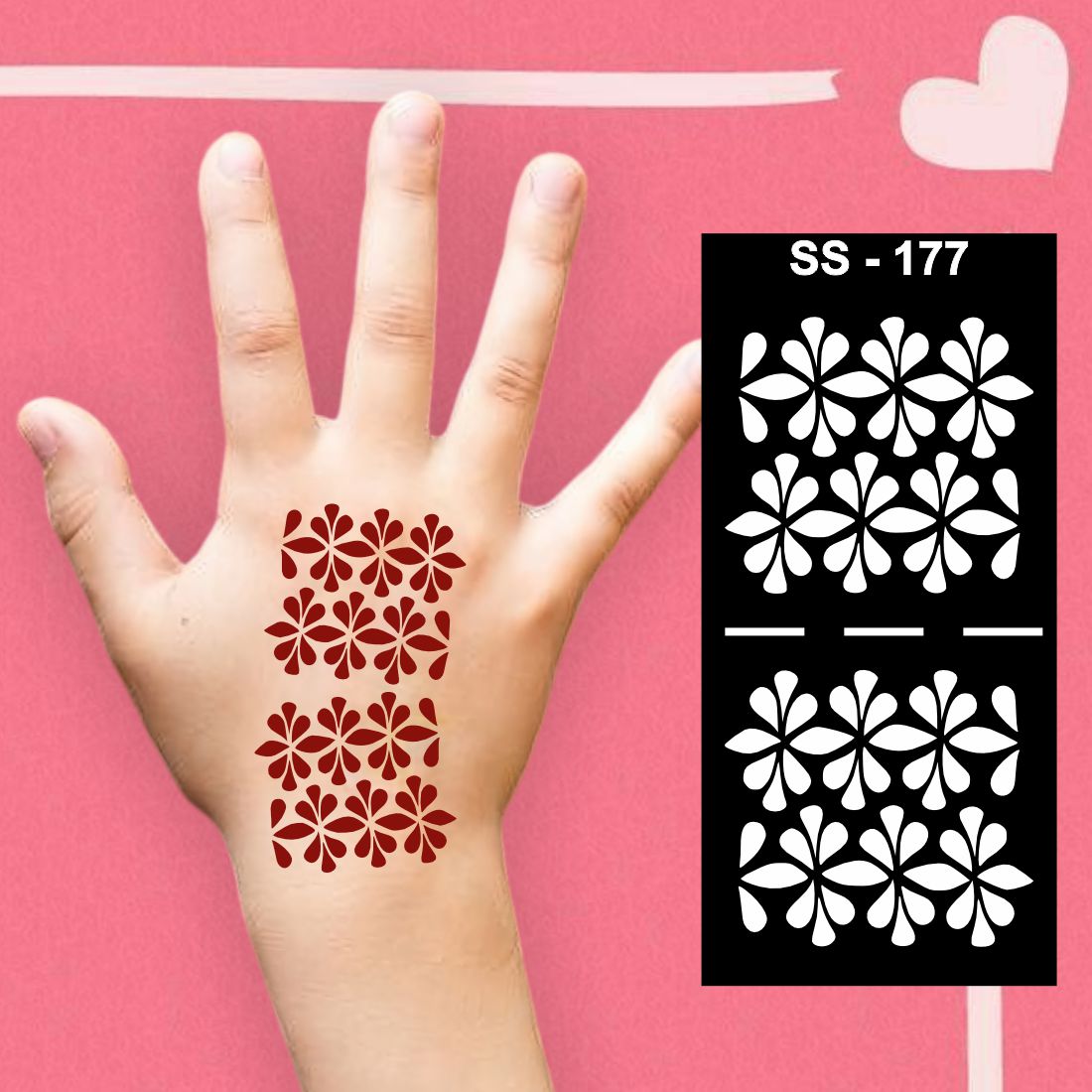 Henna Art Stencil with Kids-Safe Adhesive for Fun Home Use Kids can decorate notebooks, drawings, or school projects with Stencil stickers