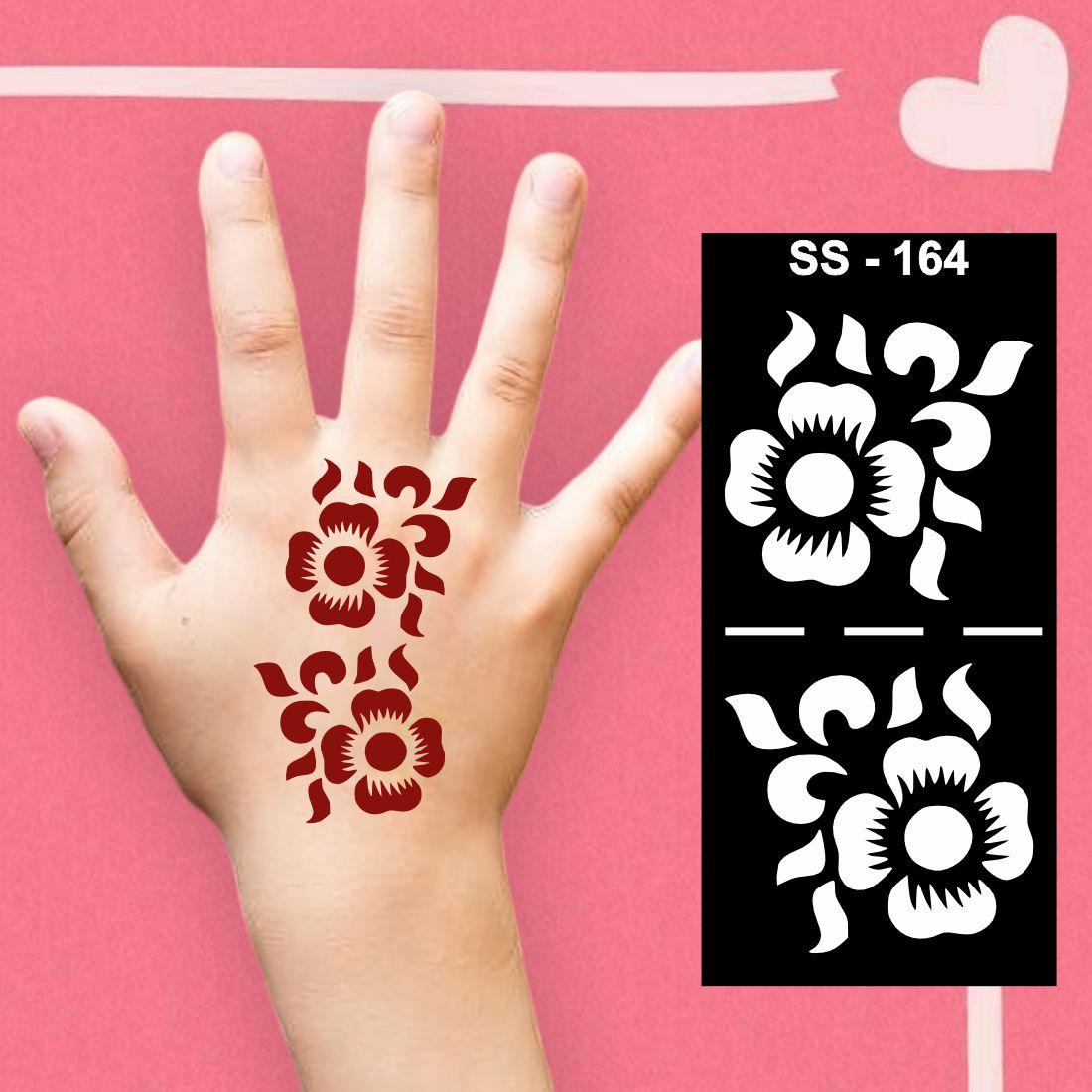 Small Hand Mehndi Art Stencil for Boys and Girls Learning Designs