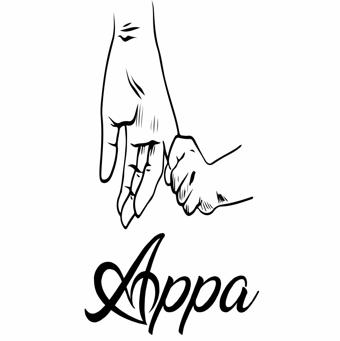 New Child With Appa Hand Temporary Tattoo For Men and Woman