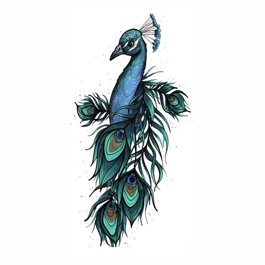 Temporary Tattoowala Peacock Animal Tattoo on Hand Waterproof Temporary Body Tattoo