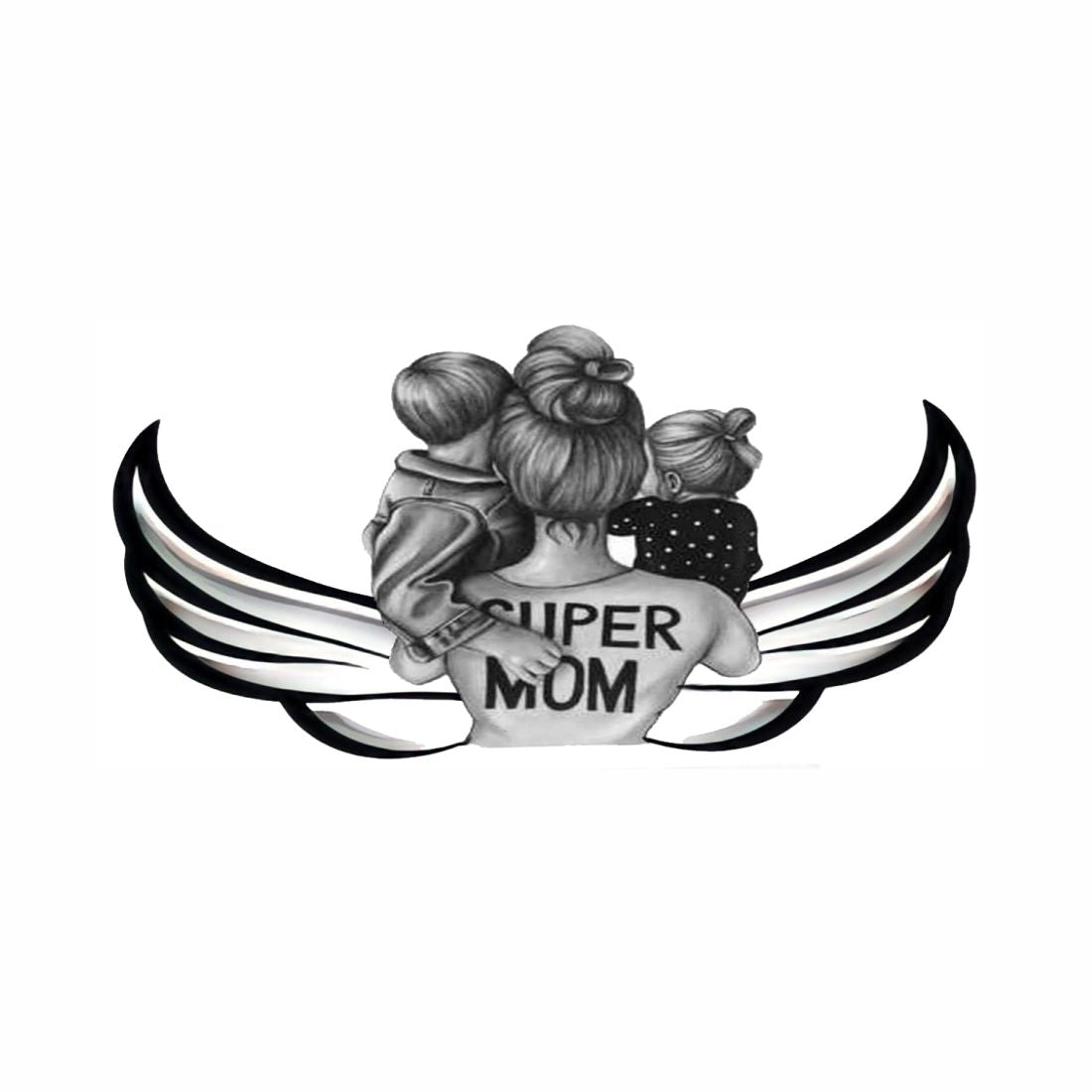 Temporary Tattoowala Super Mom with Baby Tattoo on Hand Waterproof Temporary Body Tattoo