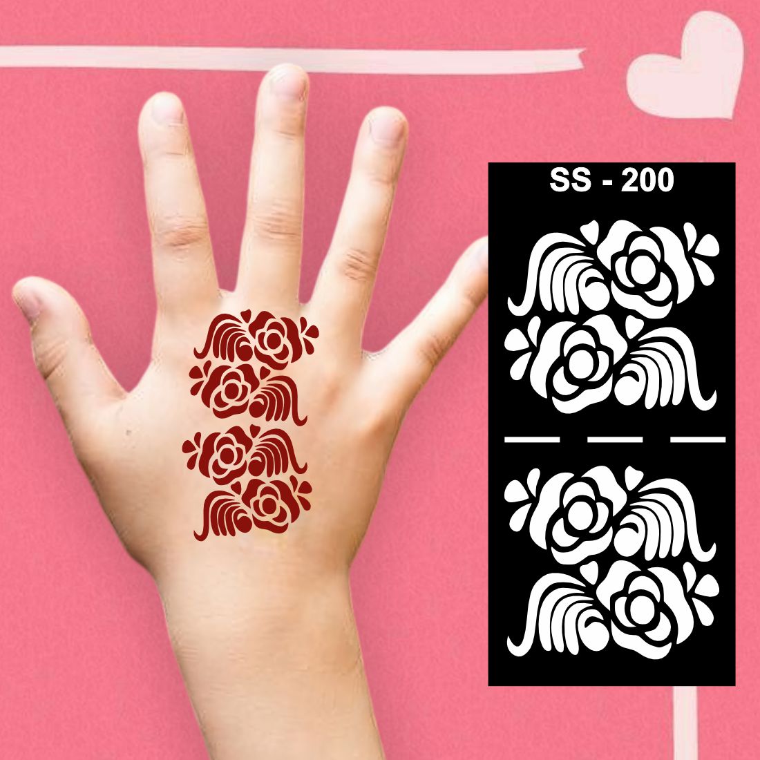 Traditional Design Mehndi Sticker for Artistic Kids Body Art | Kids can decorate notebooks, drawings, or school projects with Stencil stickers