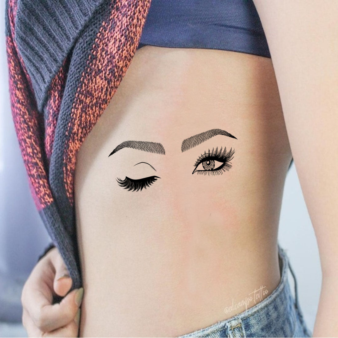 Temporary Tattoowala Eye With Eyebrow Temporary Tattoo for Men and Women Waterproof Sticker