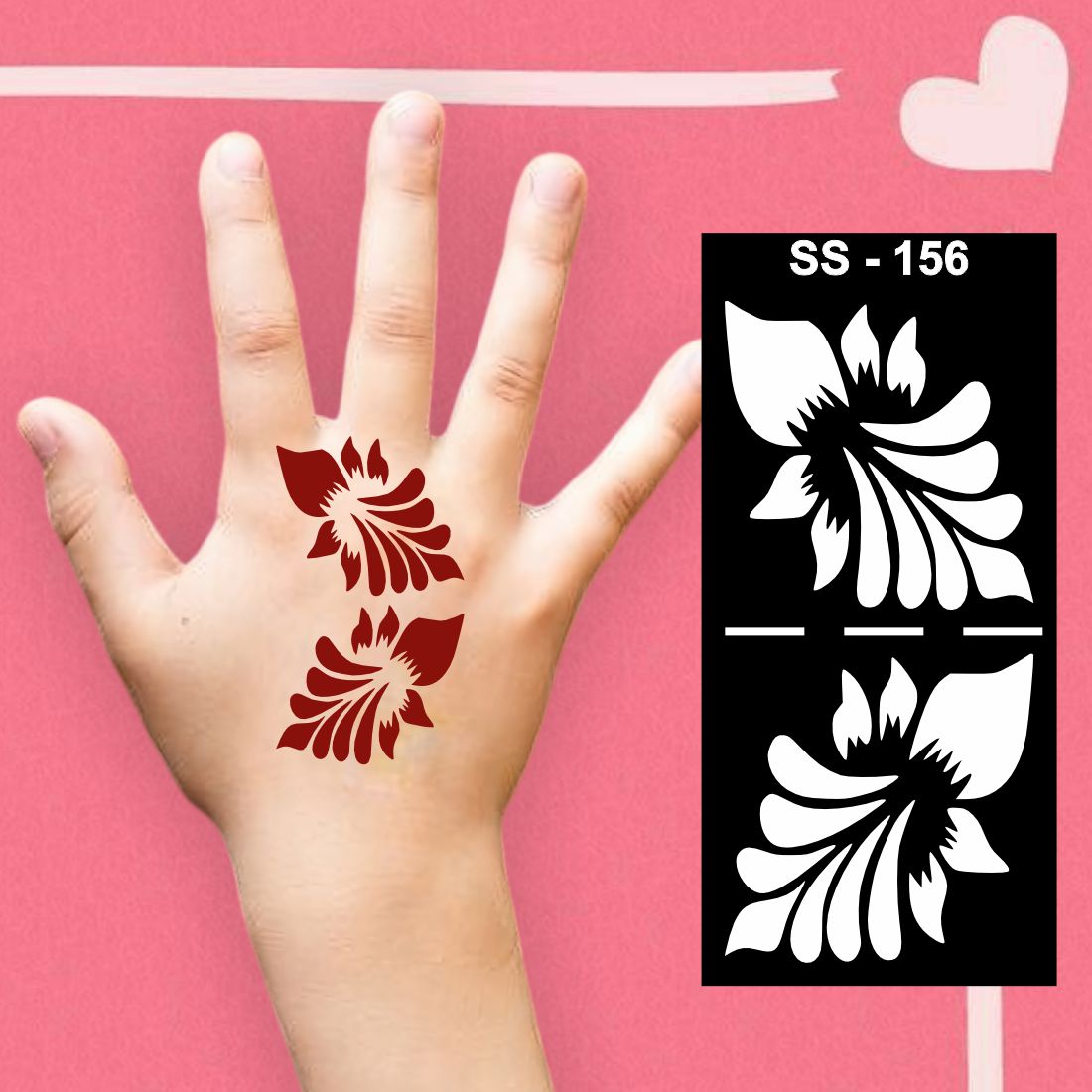 Beautiful Leaf Design Small Mehndi stencil Sticker For Kids Boys And Girls Stencil Sticker