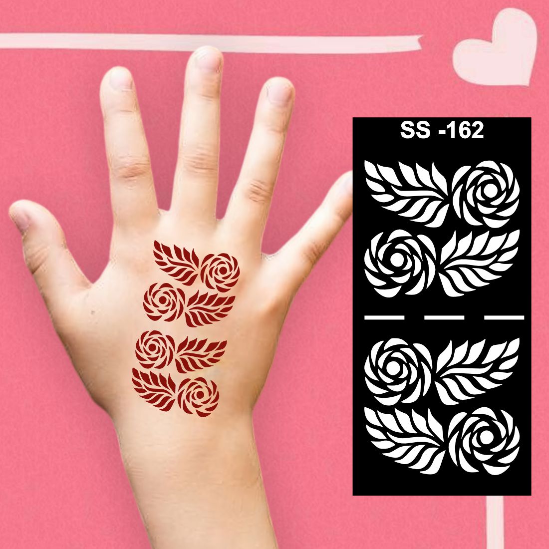 Safe and Simple Mehndi Stencil Sticker for Kids Hand Art Fun