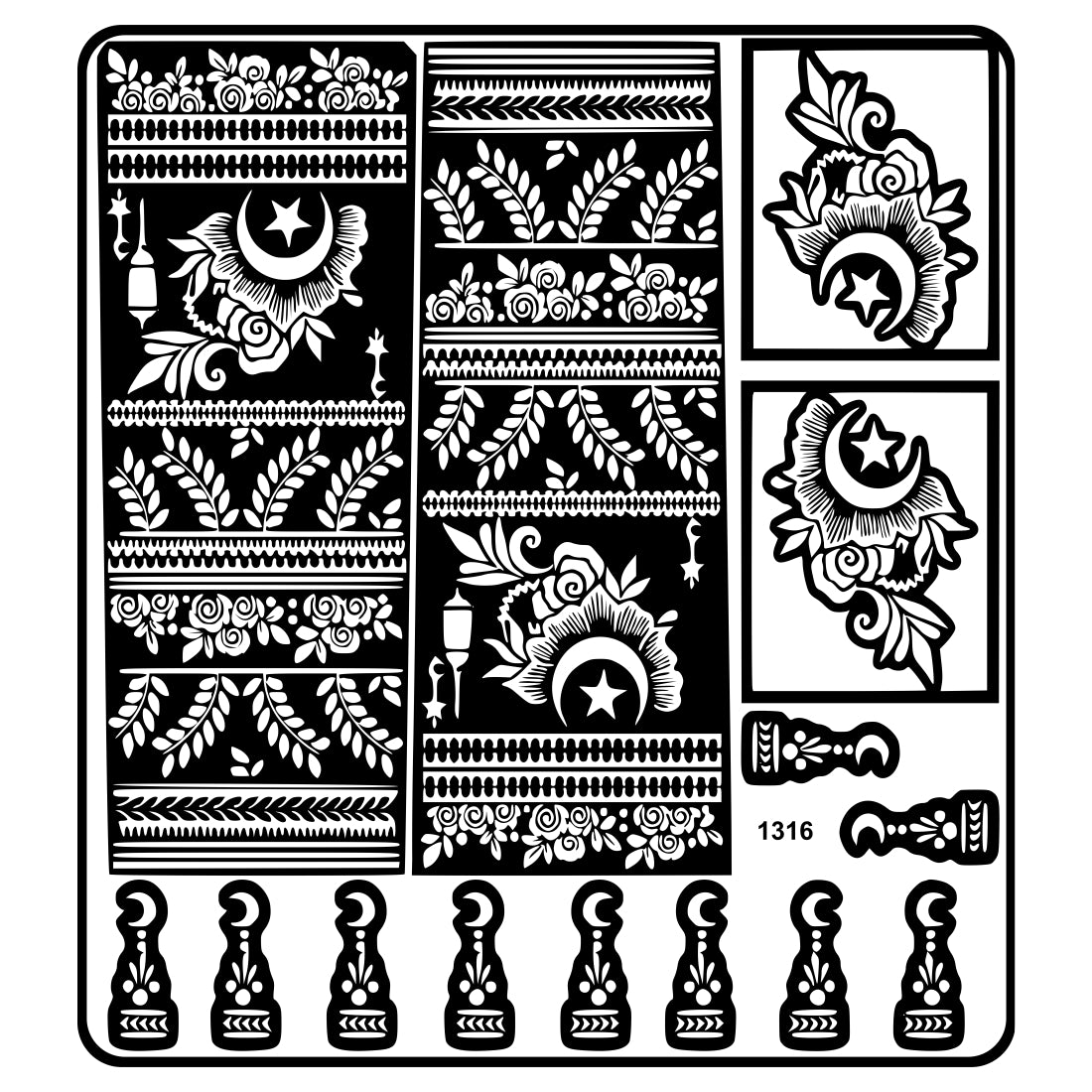 Pregnant Woman And Baby Shower Mehndi Stencil Sticker With Floral Patterns For Baby Shower