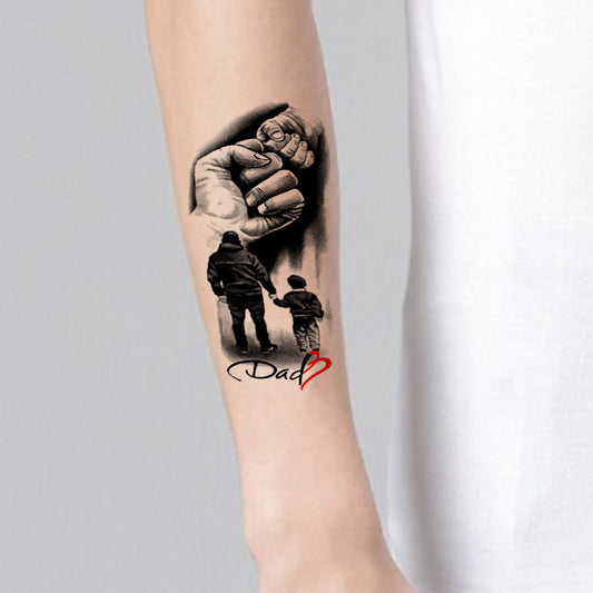Temporary Tattoowala Dad With Son 5 in 1 Temporary Tattoo for Men and Women Sticker