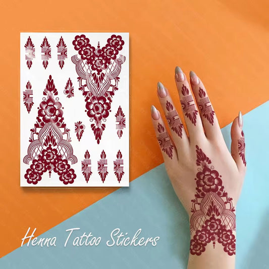 Rose Flower Henna Mehndi Temporary Tattoo Sticker For Girls & Women Temporary Mehndi Tattoo Sticker