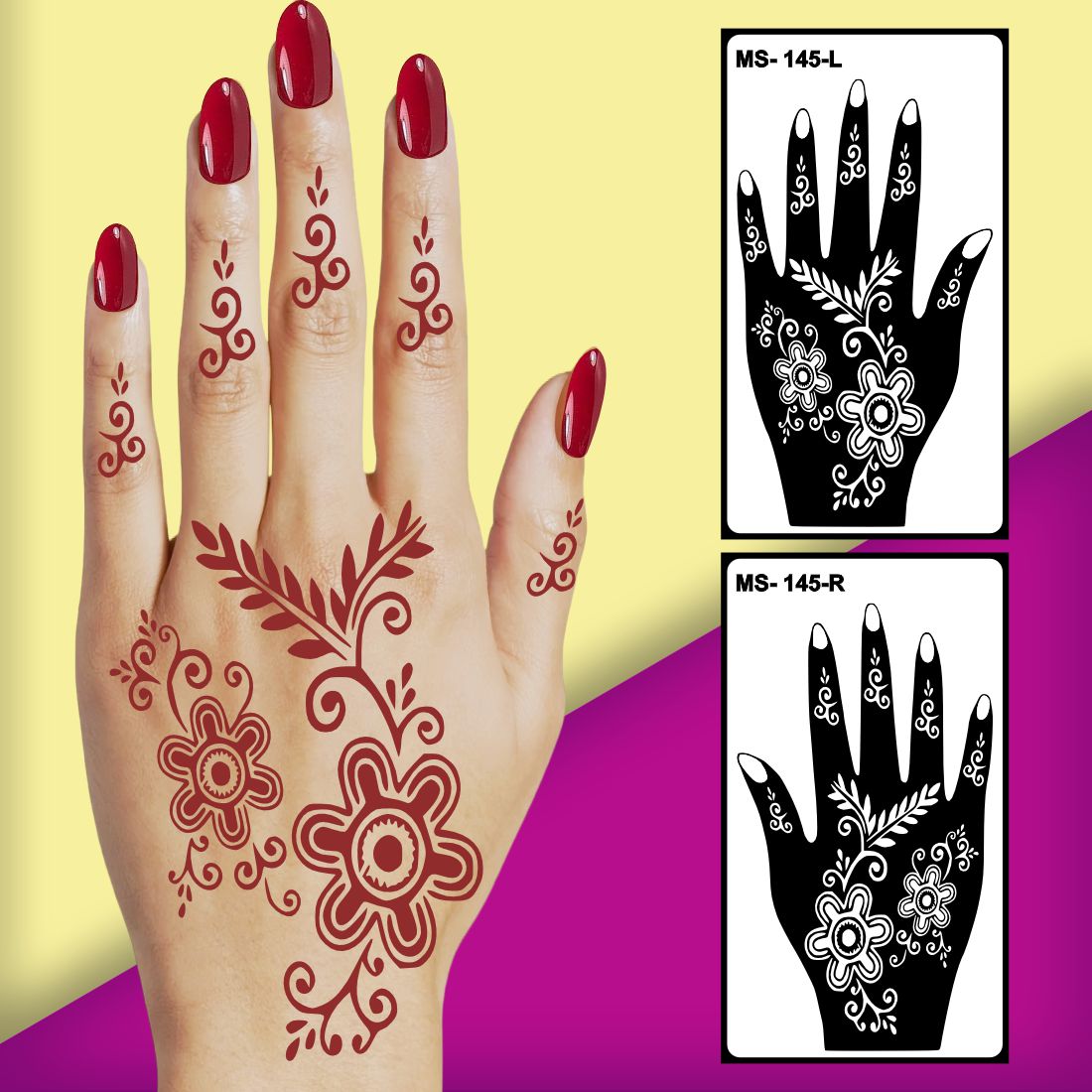 Easy Transfer Mehndi Stencil Sticker for Quick Makeovers Easy to Apply & Perfect for All Occasions
