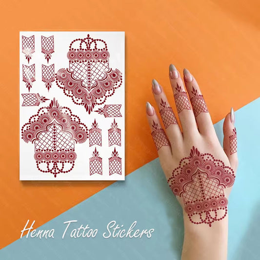 Flower Design Henna Mehndi Temporary Tattoo Sticker For Girls & Women Temporary Mehndi Tattoo Sticker