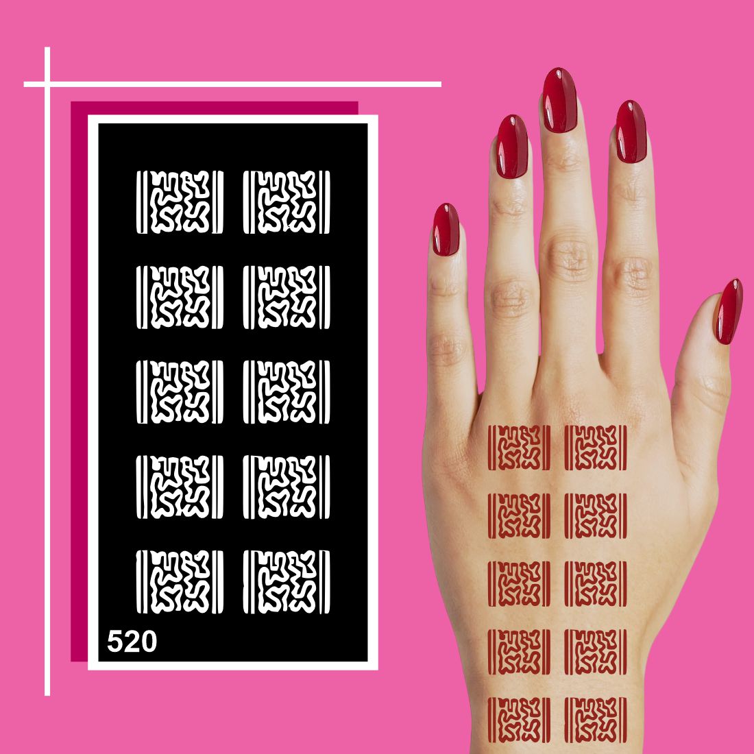 Safe for Skin Mehndi Stencil Stickers with Fun Patterns for Girls, Boys, and Adults