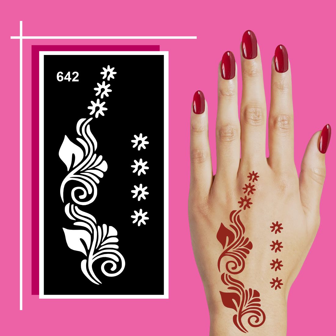 Quick Fun Mehndi Art Stencil for Kids Interested in Craft and Design