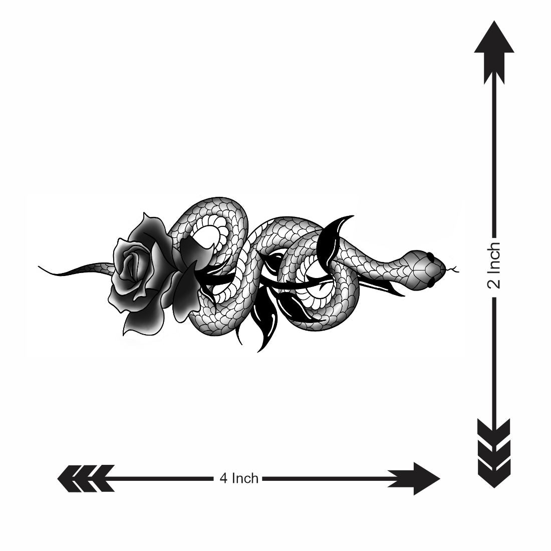 Temporary Tattoowala Snake and Flower Animal Tattoo on Hand Waterproof Temporary Body Tattoo