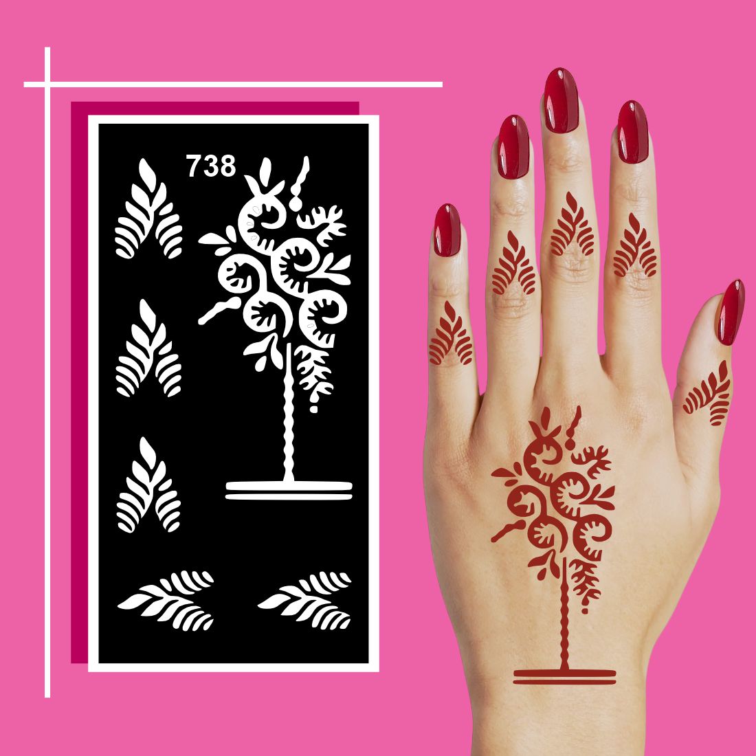 Simple Mehndi Stencil Design Stencils for Daily Practice and Relaxing Hand Art