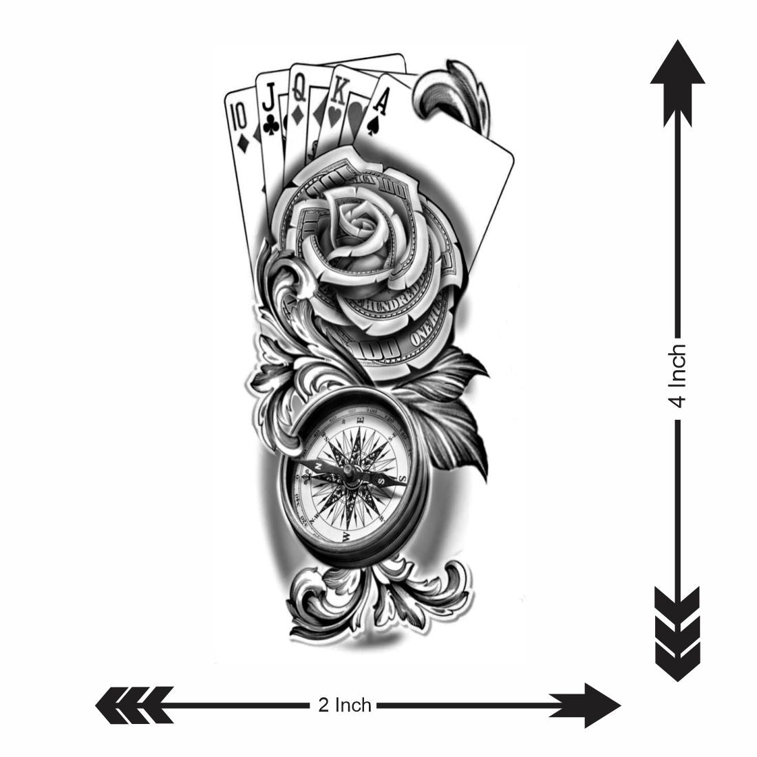 Temporary Tattoowala Teen Patti Flower Tattoo on Hand Waterproof Temporary Body Tattoo