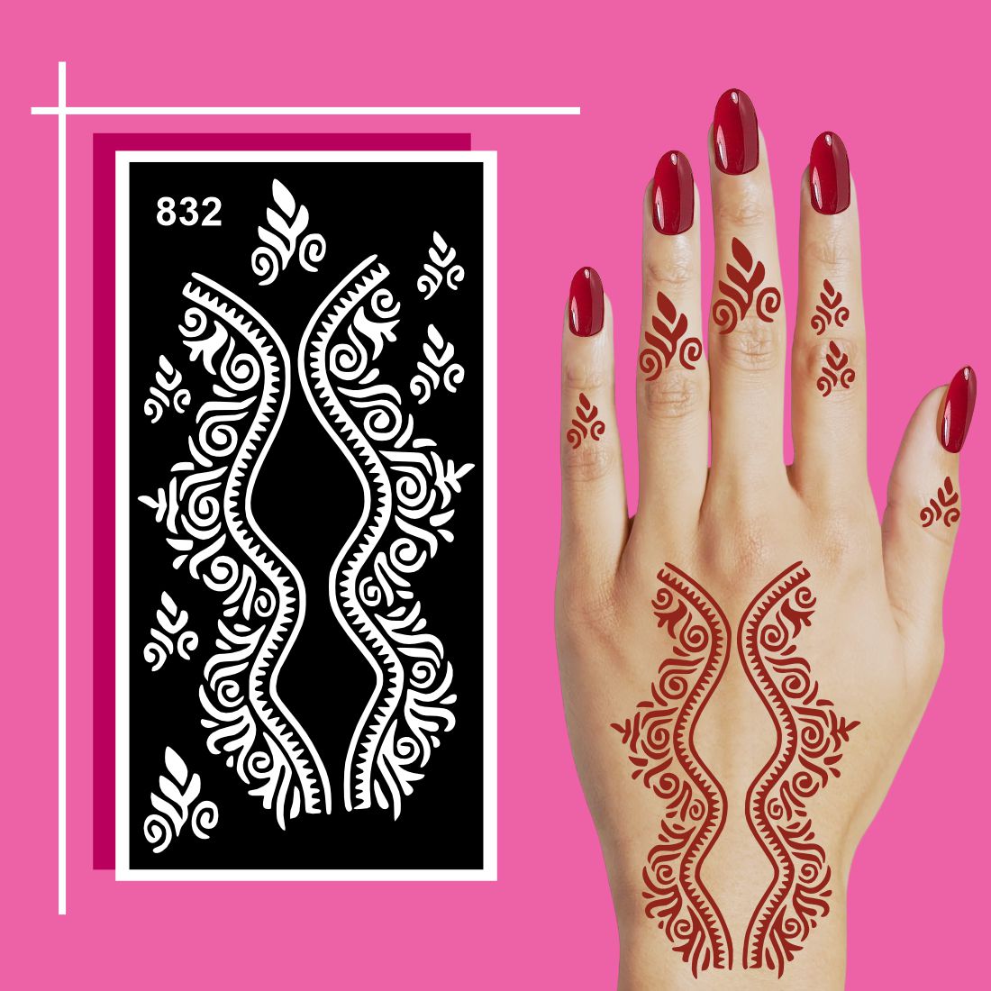 DIY Mehndi Stencil Pack for Artistic Practice and Creative Fun at Home