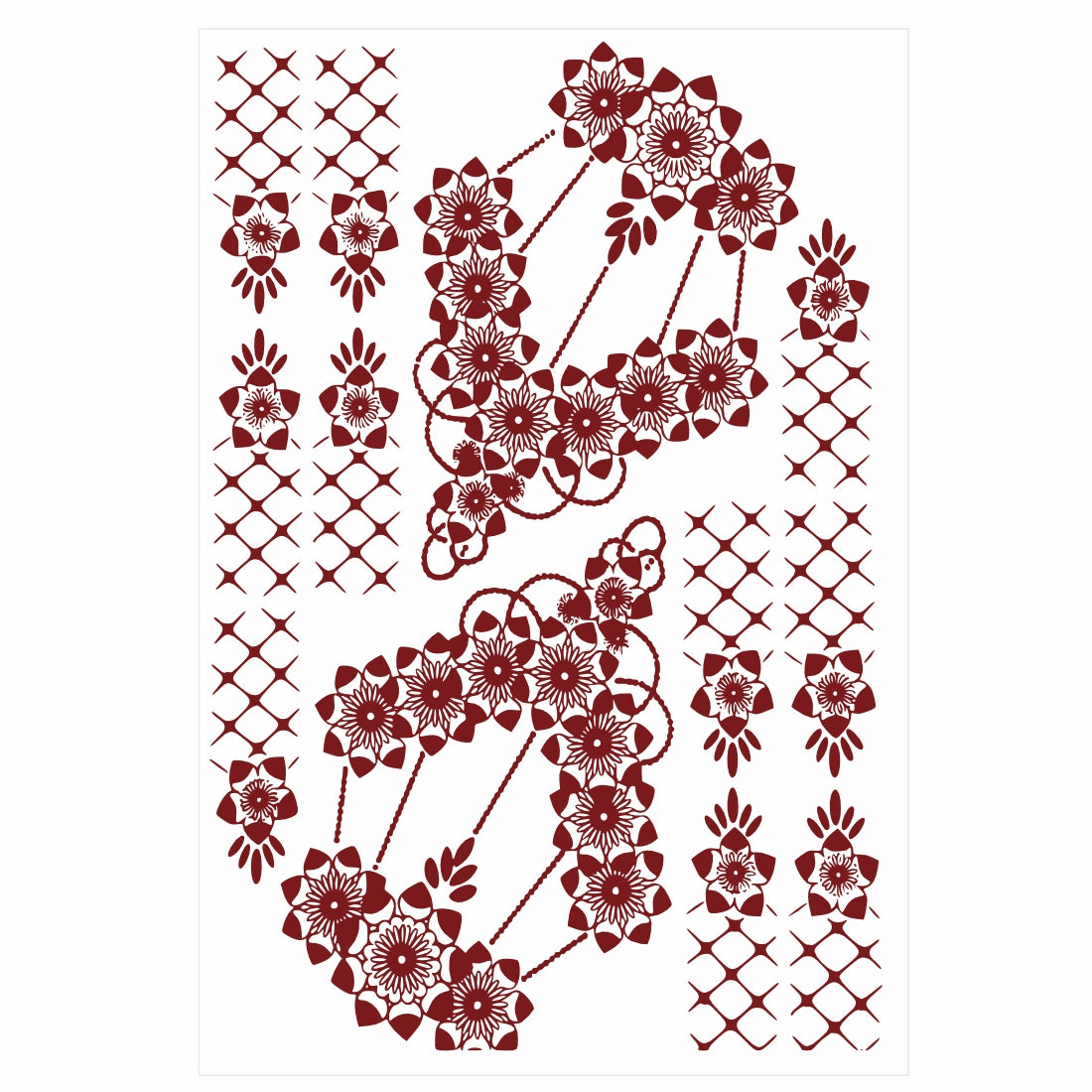 Mandala Flower Design Full Hand Mehndi Tattoo Sticker For Girls And Women Temporary Mehndi Tattoo Sticker