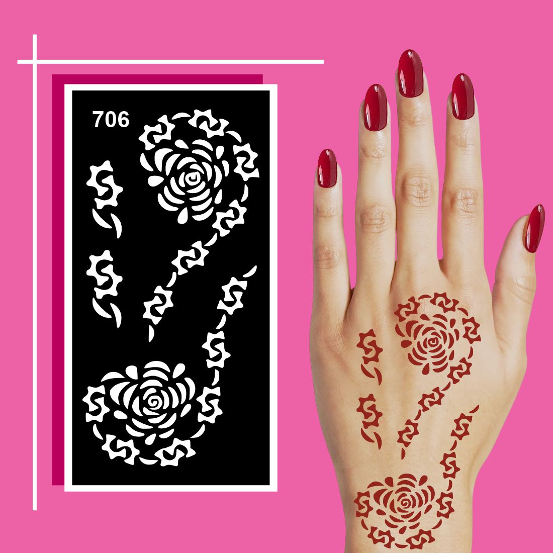 Easy to Apply Mehndi Stencil Sticker Sheets for Beautiful and Artistic Hand Designs