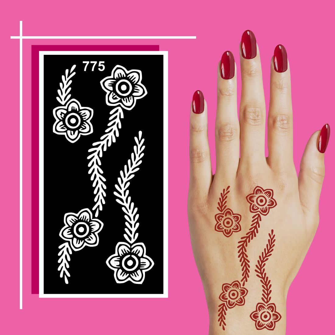 Natural Theme Mehndi Stencil Sheets for Calm and Decorative Styling