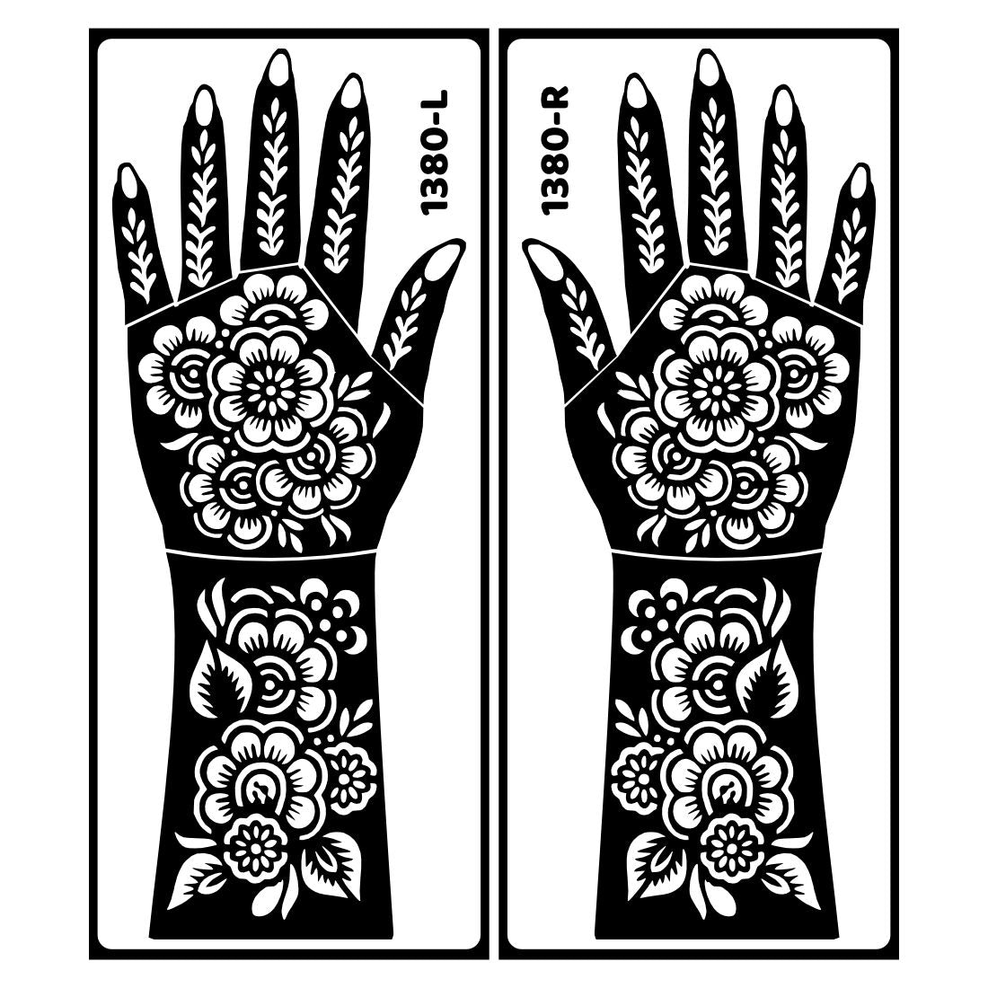 Wedding Day Mehndi Stencil Sticker For Bride Featuring Romantic Couple Easy To Use With Instant Beautiful Design