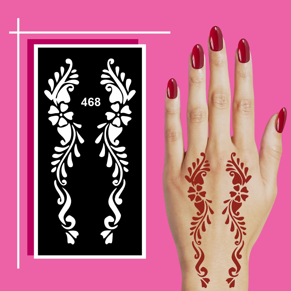 Multi-Use Henna Design Stencil Sheets for Creative StylingFor Kids & Adults Both Sticker