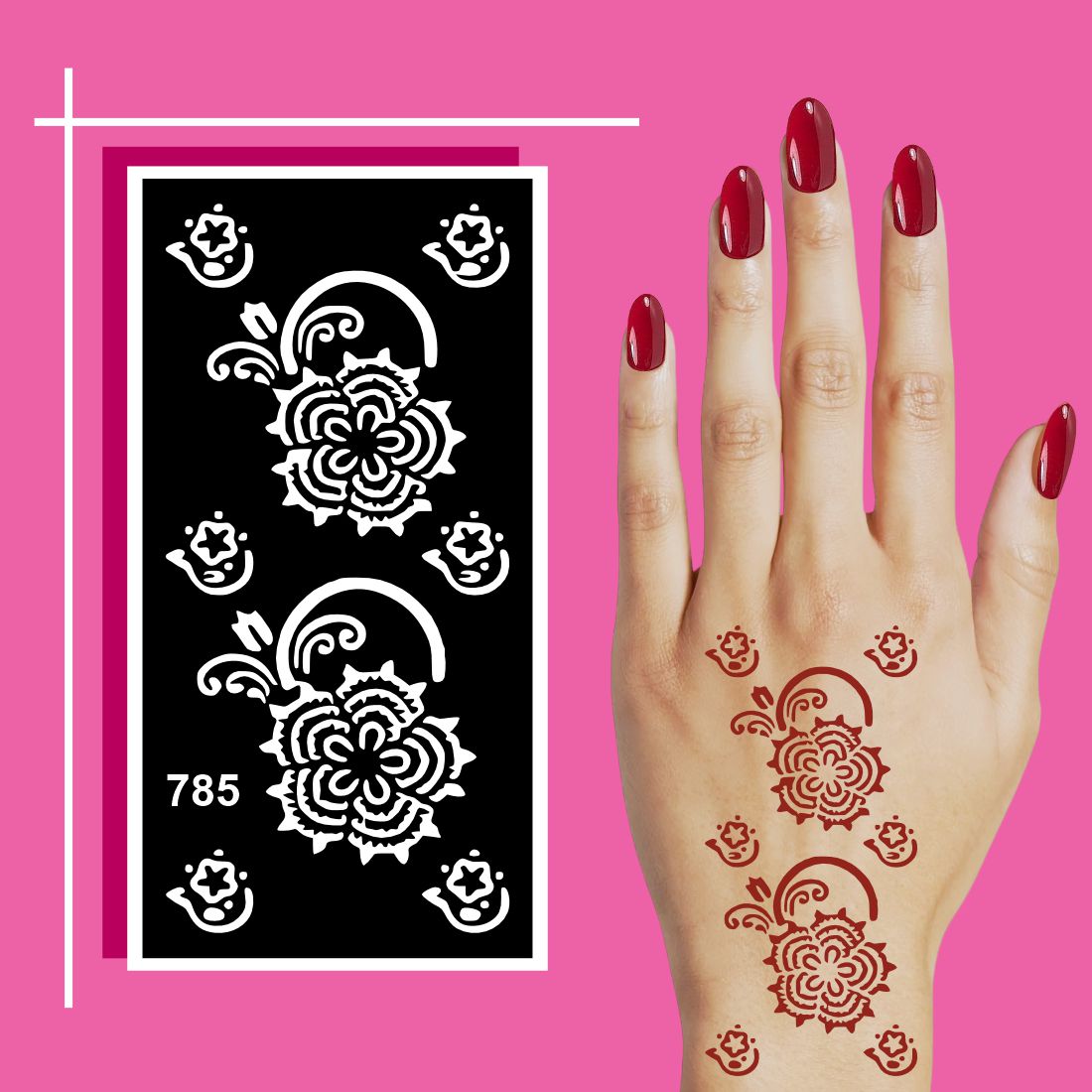 Henna Stencil Art Template Pack for Casual Styling and Cultural Celebrations
