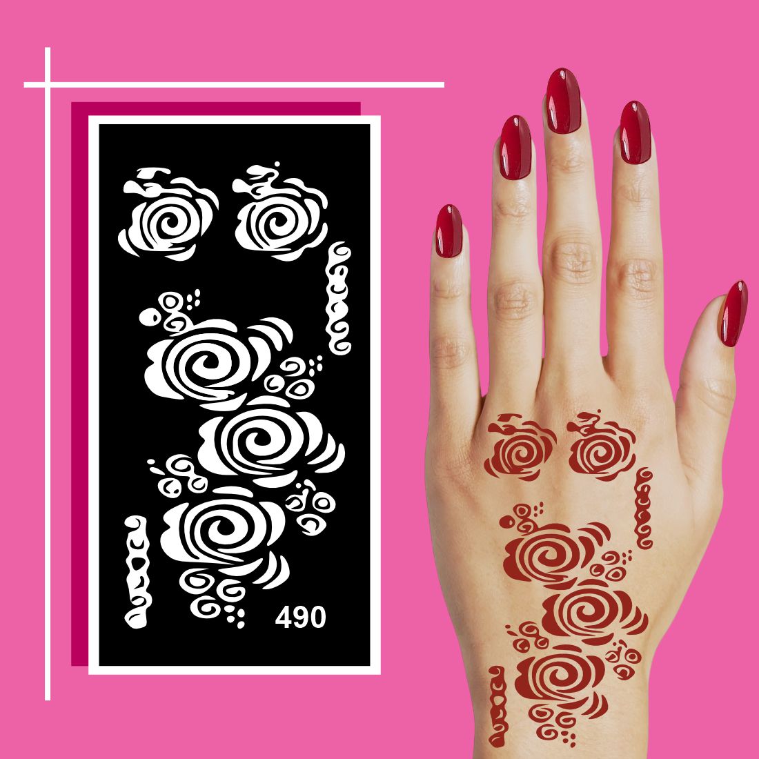 Quick Art Mehndi Stencil Designs for School, Home, and More For Kids & Adults Both Sticker