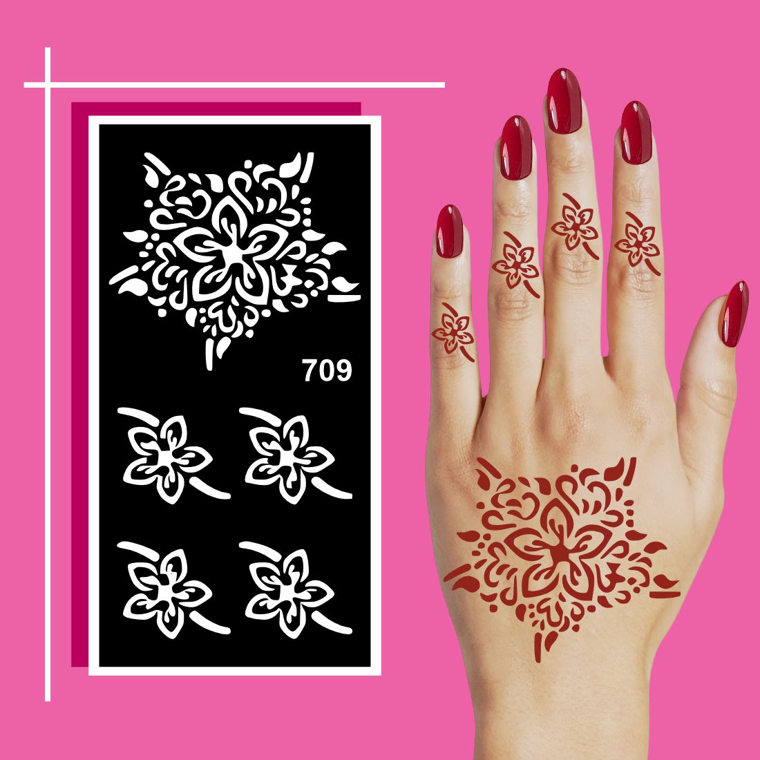 DIY Mehndi Stencil Sticker Set for Fun, Learning, and Decorative Hand Art Activities
