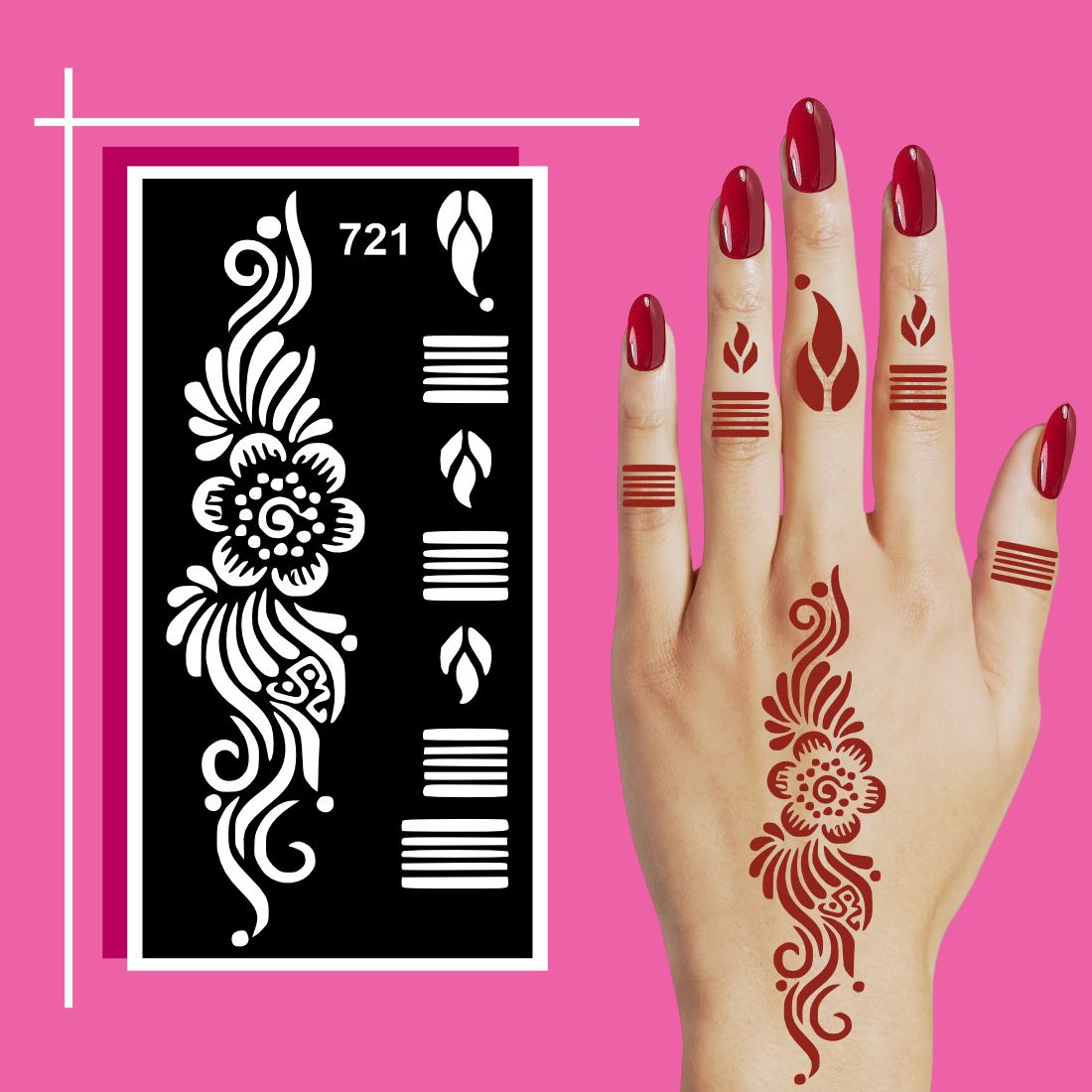 Safe for Skin Mehndi Stencil Stickers with Fun Patterns for Girls, Boys, and Adults