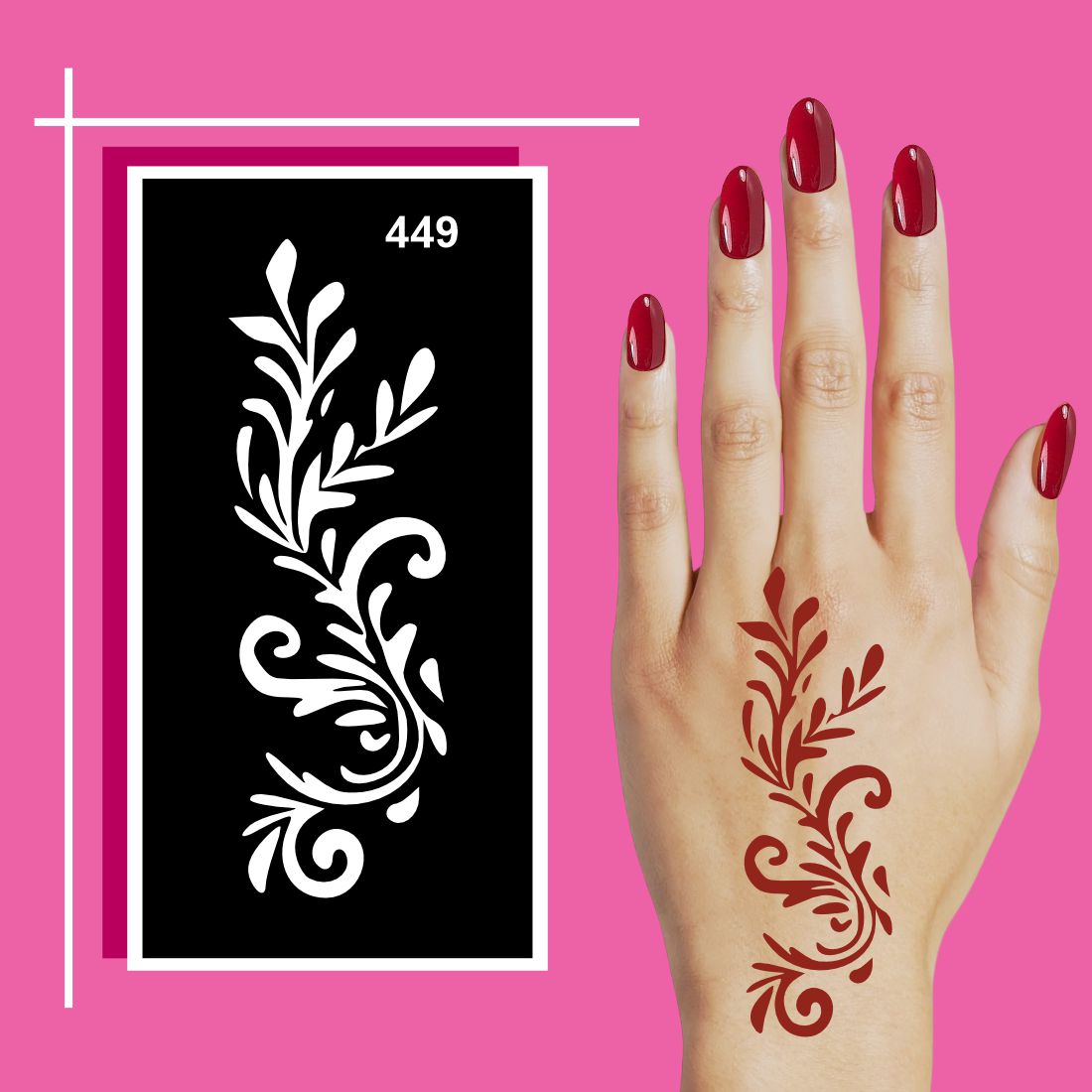 Compact Mehndi Stencil Design Kit for Quick Artistic Fun For Kids & Adults Both Sticker