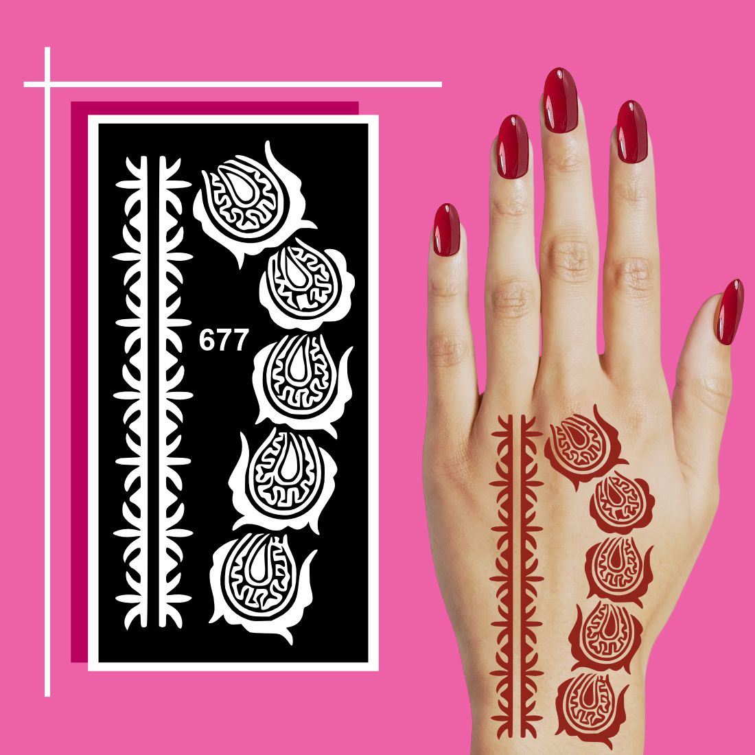 Large Size Mehndi Stencil Templates for Traditional Designs