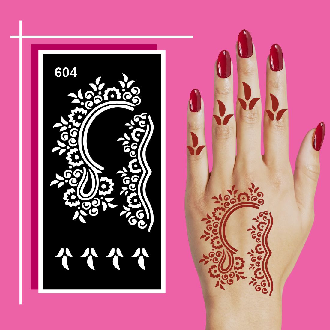 Fun Shape Mehndi Stencil Sticker Designed for Boys and Girls to Enjoy Drawing