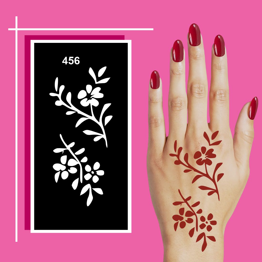 Henna Stencil Sheets with Variety of Simple Designs For Kids & Adults Both Sticker