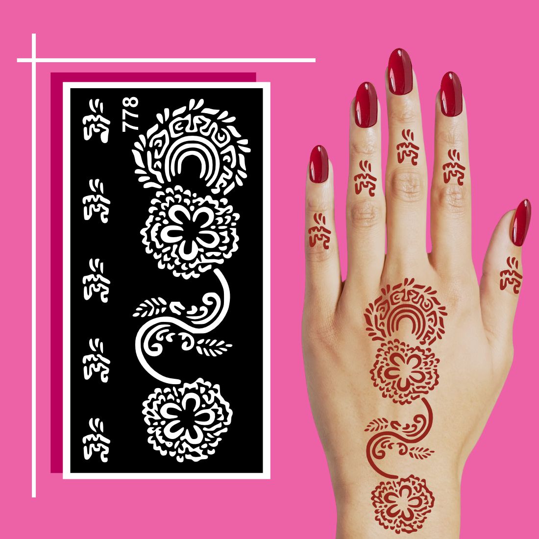 Ready to Apply Mehndi Stencil Kit for Learning and Expressive Art