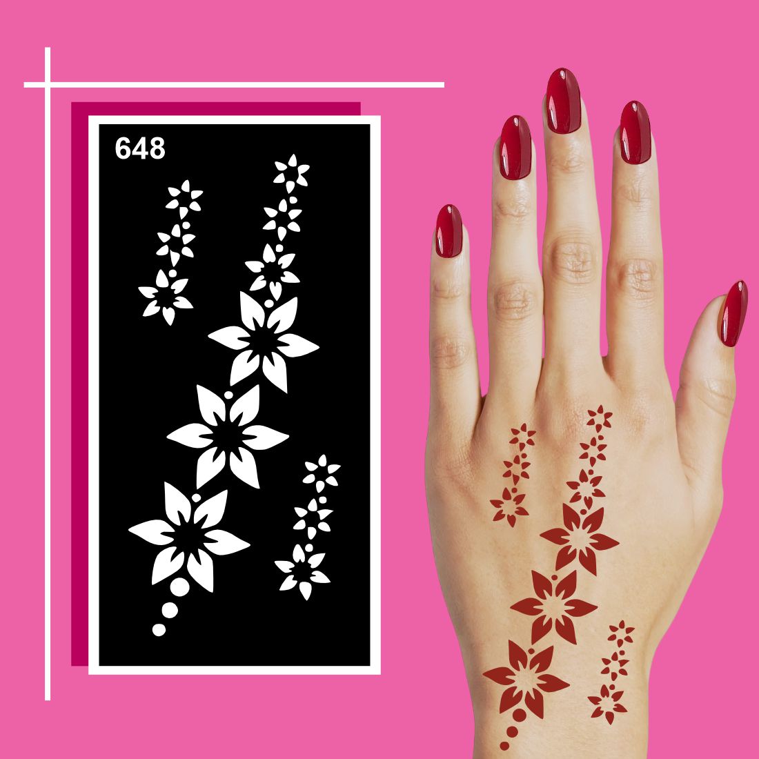 Soft Adhesive Mehndi Art Sticker for Creative Hand Designs