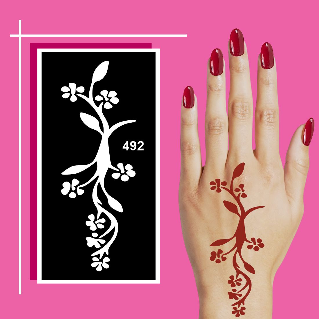 Simple and Safe Mehndi Stencils for Kids’ Activities For Kids & Adults Both Sticker