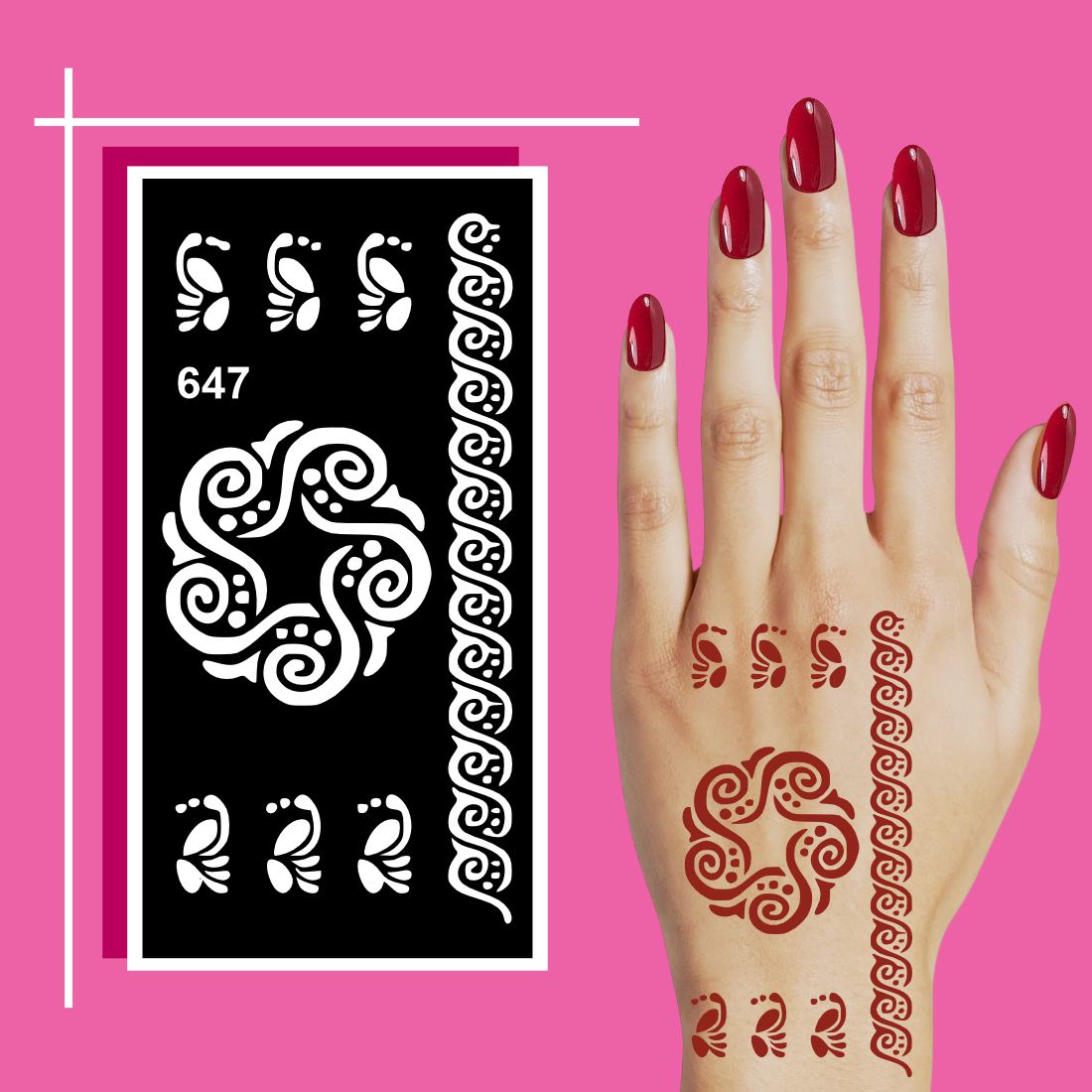 Kid-Safe Mehndi Stencil for Fun, Learning, and Drawing Exploration